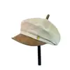 Boina de Color Café Maillard para Mujer, Sombrero Octagonal Estilo Retro, Gorra de Newsboy Moda Coreana, Sombrero de Artista Pintor