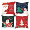 Funda de Cojín Navideña de Dibujos Animados de Papá Noel de Amazon Decoración para Fiesta Navideña Cojín para Sofá Funda de Cojín para Dormitorio Mesita de Noche