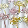 Decoración de pastel estilo transfronterizo ins para el Día de la Madre el Día de la Mujer, mariposa de color mágico de doble capa, adorno para pastel feliz del Día de la Madre