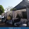 Terraza de Villa Casual Cama Sofá Resistente a la Lluvia y al Sol Silla de Mimbre para Sala de Estar Hotel B&B con Cortina de Gasa Cama Sofá