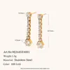 Collar con Estilo de Diseño de Nicho de Lujo Ligero Transfronterizo Europeo y Americano Acero Inoxidable Chapado en Oro de 18K Corona Corazón Zirconia Pendientes con Borlas