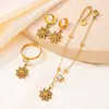 Los más vendidos en Europa y América, pendientes de flor de ocho pétalos con circonita, pendientes de diseño moderno, únicos y elegantes, joyería de diseñador de nicho