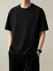 Camiseta de hombre de manga corta, alta elasticidad, seda de hielo, hecha a medida, color liso simple, estilo coreano, moderna, cuello redondo, venta directa de fábrica