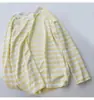 Algodón Tencel. Cardigan a rayas fresco protección solar mujer verano delgado transpirable holgado estudiante manga larga camiseta camiseta de aire acondicionado