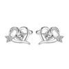 Pendientes de circonita con forma de corazón de nuevo estilo Weihua, pendientes pequeños y frescos con forma de corazón para mujer, diseño de nicho de moda