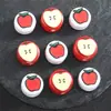 Cuentas de Cerámica de Manzana Pintadas a Mano de Dibujos Animados Cuentas Sueltas Pulsera Collar Llavero Accesorios para Joyería DIY Cuentas de Cerámica Navidad