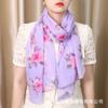 Novo estilo chinês elegante all-match chiffon longo cachecol feminino macio elegante respirável seda cachecol pescoço proteção solar cachecol para mulheres
