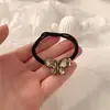 Cuerda de Cristal con Cabeza de Oso de Flores Frescas Cereza Accesorios para el Cabello Cuerda Elástica Simple para el Cabello para Mujeres