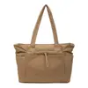 Bolsa de ombro acolchoada de grande capacidade estilo coreano para outono e inverno, para estudantes, adequada para aula, deslocamento casual, bolsa tote versátil