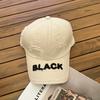 Nueva gorra de béisbol 2024 NEGRA desgastada con letra bordada, gorra con visera rota, estilo coreano, personalidad callejera, sombrero de copa blanda
