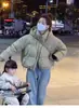 Chamarra de Plumón Gruesa con Capucha para Mujer, Corta, Nueva de Invierno 2024, Estilo Coreano Casual, Versátil, Abrigo tipo "Pan" para Hombres Bajos