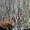 Pérola Prismática Facetada Irregular de Vidro Barroco com Furo Reto Acessórios para Joias Joias DIY Contas Soltas
