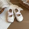 Zapatos Planos de Tacón Bajo para Niñas 2026 Otoño Nuevos Vintage Mary Jane Versátiles Piel Suave Moño Zapatos de Ballet