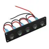 Interruptor Modificado para Motorhome e Iate Cinco Posições Olho de Gato Pequeno Interruptor Luzes Azul Vermelha Laranja Verde Painel de Interruptores Redondo Cinco Posições Forma de Barco