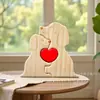 Adorno de Rompecabezas de Perro con Forma de Corazón de Madera Transfronterizo, una Cálida Artesanía de Madera Estilo Familiar, un Pequeño Regalo para Miembros de la Familia
