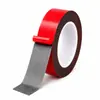 Fita dupla-face acrílica cinza com filme vermelho para plaquetas de carro, fita dupla-face de espuma sem marca para plástico, fabricante de fita de alta viscosidade