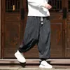Outono/Inverno 2026 Novas Calças Harem Masculinas de Veludo com Punho Estilo Chinês Tamanho Grande Casual Vintage
