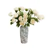 Ramo Popular Transfronterizo de Flores Artificiales de Peonía de Cuatro Cabezas para Decoración del Hogar, Ramo de Flores Artificiales de Alta Gama para Decoración de Espacios de Hotel