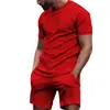 Traje de Dos Piezas de Verano para Correr y Fitness: Top de Camiseta de Manga Corta con Estampado de Puntos Cruzados + Shorts de 5 Puntos de Color Liso