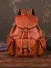 Mochila Retro Transfronteriza para Hombre de Primera Capa de Piel de Vaca Original Cuero Genuino Frotado a Mano Bolso de Viaje Casual de Cuero Curtido Vegetal