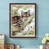 Pintura de diamantes DIY con mosaico de Amazon, gato de color, pintura de ladrillo de diamantes completa, punto de cruz, pintura decorativa, fabricantes transfronterizos, lote
