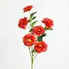 Flores Artificiales Rosa Iceberg Flores Falsas Hogar Sala de Estar Mesa de Comedor Arte Floral Adornos Salón de Bodas Arreglo Floral Flores de Seda