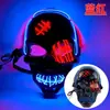 Máscara de Pirata Cicatrizada y Tuerta Más Vendida Transfronteriza con Sangre Horror Luz Fría Máscara de Halloween Set de Máscaras Luminosas LED