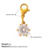 Europeo y Americano Nicho Lujo Ligero Zircón de Color Colgante con Cierre de Langosta Desmontable Acero Inoxidable DIY Cadena para Bolsos Accesorios de Pulsera