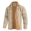 Chaqueta de hombre nueva para otoño e invierno 2023, de lana de cordero, forro polar de algodón, chaqueta casual para hombre