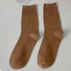 Calcetines Apilables para Mujer Primavera y Otoño Nuevos Ins Color Morandi Calcetines de Algodón de Longitud Media Estilo Coreano Moda Lindos Calcetines con Borde de Oreja Estilo Japonés