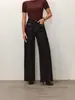 Jeans largo de cintura alta com botões duplos, estilo retrô americano, azul escuro, para mulheres, calça reta de cintura alta que emagrece, atacado europeu e americano transfronteiriço