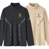 Envío RápidoCamiseta de Manga Larga para Hombre con Cuello Medio Alto y Tejido Térmico de Doble Cara, Camisa de Otoño de Marca Moderna para Hombre