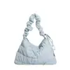 Bolsa Tote Cream Puff para Mulheres 2025 Inverno Nova Tendência Moda Grande Capacidade Leve Dobrada Ombro Transversal