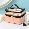 Separación de seco y húmedo, bolsa de maquillaje de dos capas de gran capacidad, portátil, multicapa, simple, impermeable, nueva bolsa de almacenamiento de alto valor