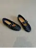 Sapatos Femininos Rasos de Bico Redondo com Tiras Duplas Estilo Retro Francês, Sapatilhas de Couro Genuíno com Tachas, Sapatos Estilo Mary Jane Vovó