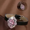 Pulsera Geométrica Tallada Vintage Italiana de Alta Resistencia con Incrustaciones de Circonita, Pulsera Versátil Estilo Palacio para Mujer, Exclusivamente para Ventas Transfronterizas