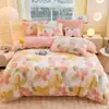 Juego de ropa de cama de cuatro piezas engrosado, cálido, de algodón puro con vellón de leche para otoño e invierno, juego de ropa de cama para bebé de algodón puro con vellón de leche, oferta especial
