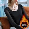 Camiseta Básica de Malha para Mulheres 2025 Primavera & Outono Nova Gola Redonda Manga Longa Camiseta Básica Elástica Interna Cor Pura Top
