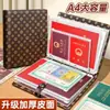 Portatarjetas y Organizador de Documentos de Cuero Engrosado, Certificado de Nacimiento de Bebé, Certificado Familiar, Protector Multifuncional, Capacidad Super Grande