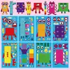 Bloques de Construcción Digitales Divertidos para Niños, Pegatinas para Disfrazarse, Pegatinas Divertidas Educativas de Dibujos Animados para Niños, Collage DIY para Decoración