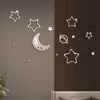 Pegatina de Pared Combinación Estrella Luna Planeta Acrílica Sala de Estar Dormitorio Habitación Infantil Pared Pared Autoadhesiva Creativa