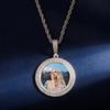 Accesorios populares europeos y americanos DIY marco de fotos colgante sólido doble diamante pareja collar familiares y amigos para conmemorar el intercambio