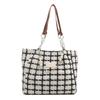 Bolso de Mujer 2026 Nuevo Versátil Bolso de Axila de Moda Lona Gran Capacidad Rayado Cuadros Bolso Tote de Hombro