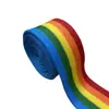 Ventas Directas de Fábrica Cinturón de Punto Colorido a Rayas Poliéster Tira de Red Elástica Horizontal Tira Lateral Ampliada Cinturón para Pantalones de Uniforme Escolar Deportivo
