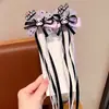 Pasador de Horquilla con Lazo Kuromi, Diadema Trenza de Tarjeta para Niñas, Accesorio para el Cabello Lolita Princesa, Cinta Adhesiva para el Cabello Rebelde en la Parte Posterior de la Cabeza