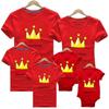 Venta al por mayor, nueva ropa de verano para padres e hijos, familia de tres, de algodón, para parejas, camiseta de manga corta para hombres y mujeres, conjunto de ropa grupal