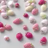 Accesorios de Arte para Uñas de Fresa Crema Dibujos Animados Nuevo Estéreo Rosa Claro Pequeña Fresa Fruta Artificial Diamante para Uñas Desgastable
