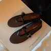 Versão em Couro Sonho de Fragmentos de Vidro~Sandália de Tornozelo com Strass Brilhante Sapatos Mary Jane Baixos para Mulheres, Novo Estilo de Verão Sapatos de Tela