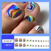 Colección de Verano de Varios Diseños para Uñas de los Pies, Uñas Falsas para Pies con Bloques de Color Frutal y Estampado Francés, Parches de Uñas Terminados, Arte para Uñas al por Mayor