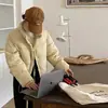 2026 Nueva Chaqueta de Plumas Informal de Moda Estilo Coreano con Cuello Alto Corto para Mujeres Menudas, Abrigo Acolchado de Estudiante para Invierno